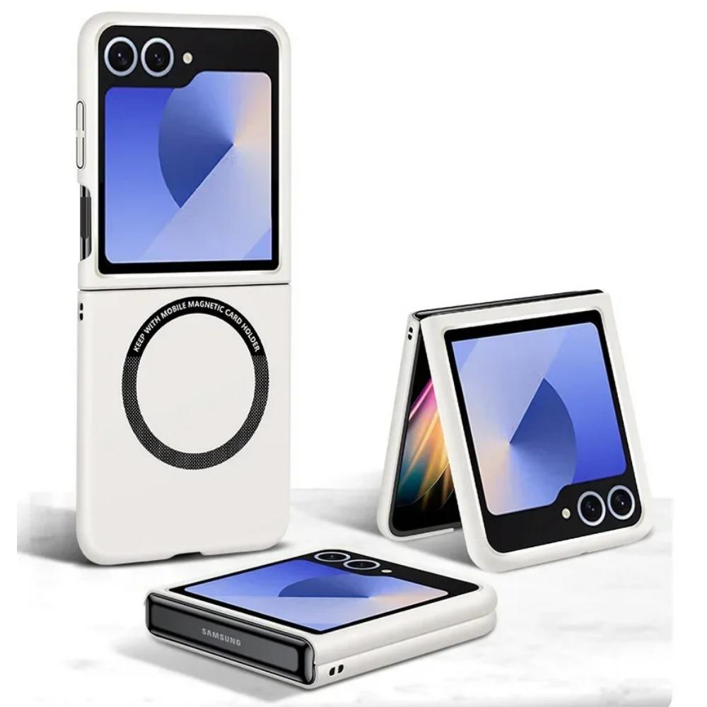 Роскошный Простой Ультратонкий Однотонный Чехол для Телефона для Samsung Galaxy Z Flip 7 6 5 4 3 Магнитное Притяжение Ударопрочный Защитный Чехол