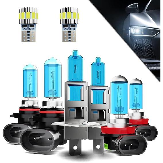 Halogen Headlights Fit For Nissan Altima 2019-2020 Headlight Bulbs,9005/H10/HB3 High Beam + H11/H8/H9 Low Beam Bright Front Car Lights,Plug And