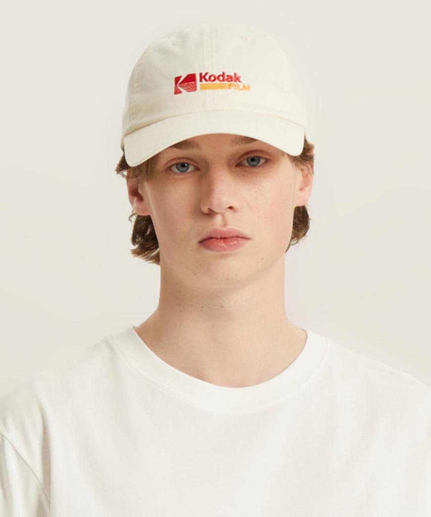 KODAK Кепка с логотипом пленки, свободного кроя, цвет слоновой кости