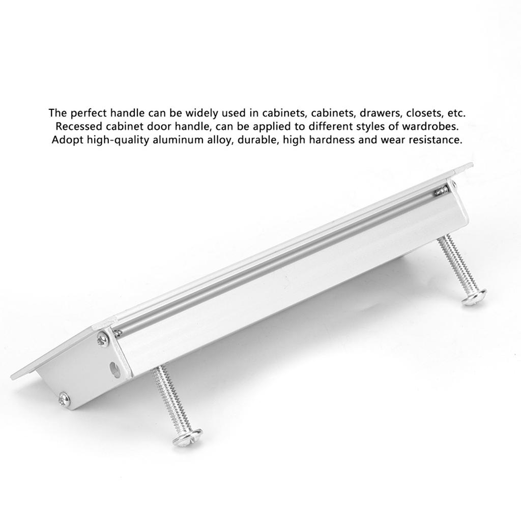2pcs Household Aluminum Alloy Pull Handle Furniture Drawer Wardrobe Cabinet Recessed Handle