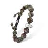 AWNL Браслет из бусин с регулируемым шармом «Драконья кровь» из натурального серебра, на шнурке, 10 мм, яшма, камень, 18,5 см-20 см