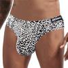Mens Leopard Printed Underwear Bikini Swim Trunks Swimsuit Pouch Low Waist Briefs