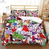 Милый Забавный Мультяшный Принт Пододеяльник 100% Полиэстер Машинная Стирка Постельный Комплект Пододеяльник Наволочка Набор из Трех Предметов