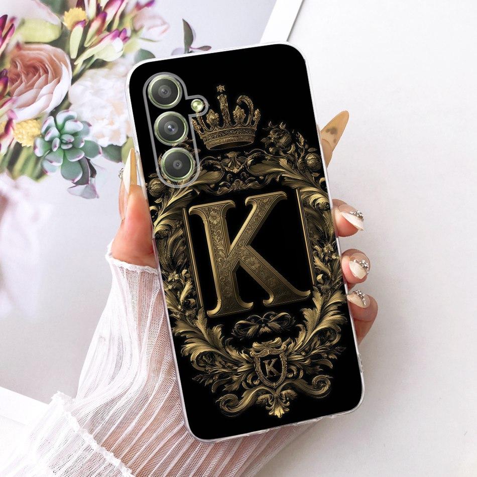 Для Samsung Galaxy A54 Чехол для телефона с королевской короной и инициалами для пары Для Samsung A54 5G SM-A546B Мягкий силиконовый ТПУ Чехлы Бамперы