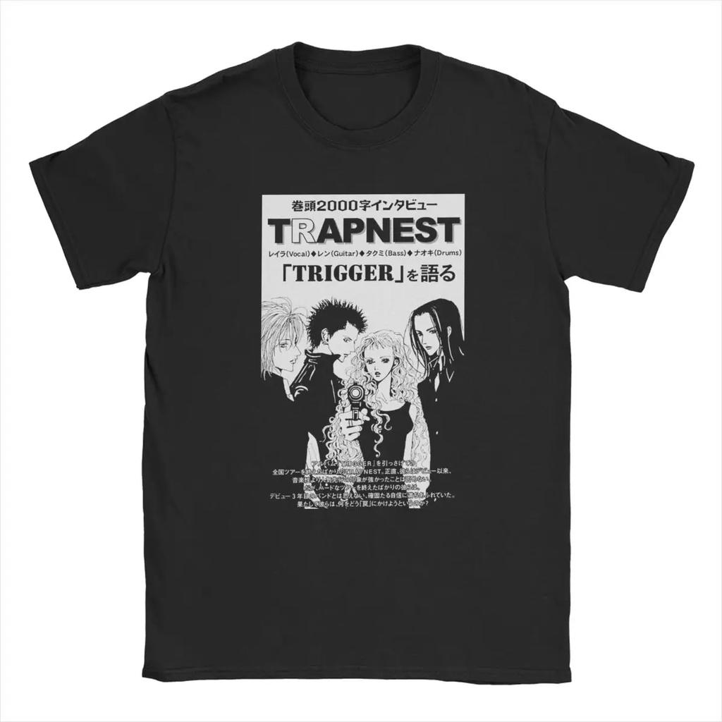 Nana Trapnest Trigger anime T Shirts The Black Stones manga 100% cotton 90s punk sex pistols ai yazawa westwood Gift Idea Tops