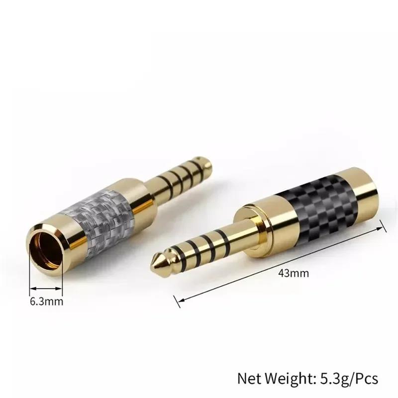 Jack 4.4mm Connector Balanced Interface Speaker Terminal Copper Male Plug Audio Conector DIY Headphones Cable Gold RhodiumGood product