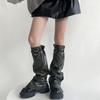 Женские грелки на ноги Harajuku с пряжкой из кожи, с панковскими боковыми пуговицами, широкие, расклешенные, для ботинок, длинные носки на икры, уличная одежда