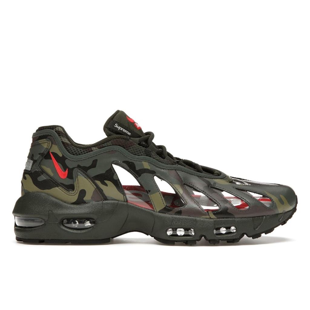 Nike X Supreme Air Max 96 Темно-зеленый Скоростной красный Прозрачный Унисекс CV7652-300