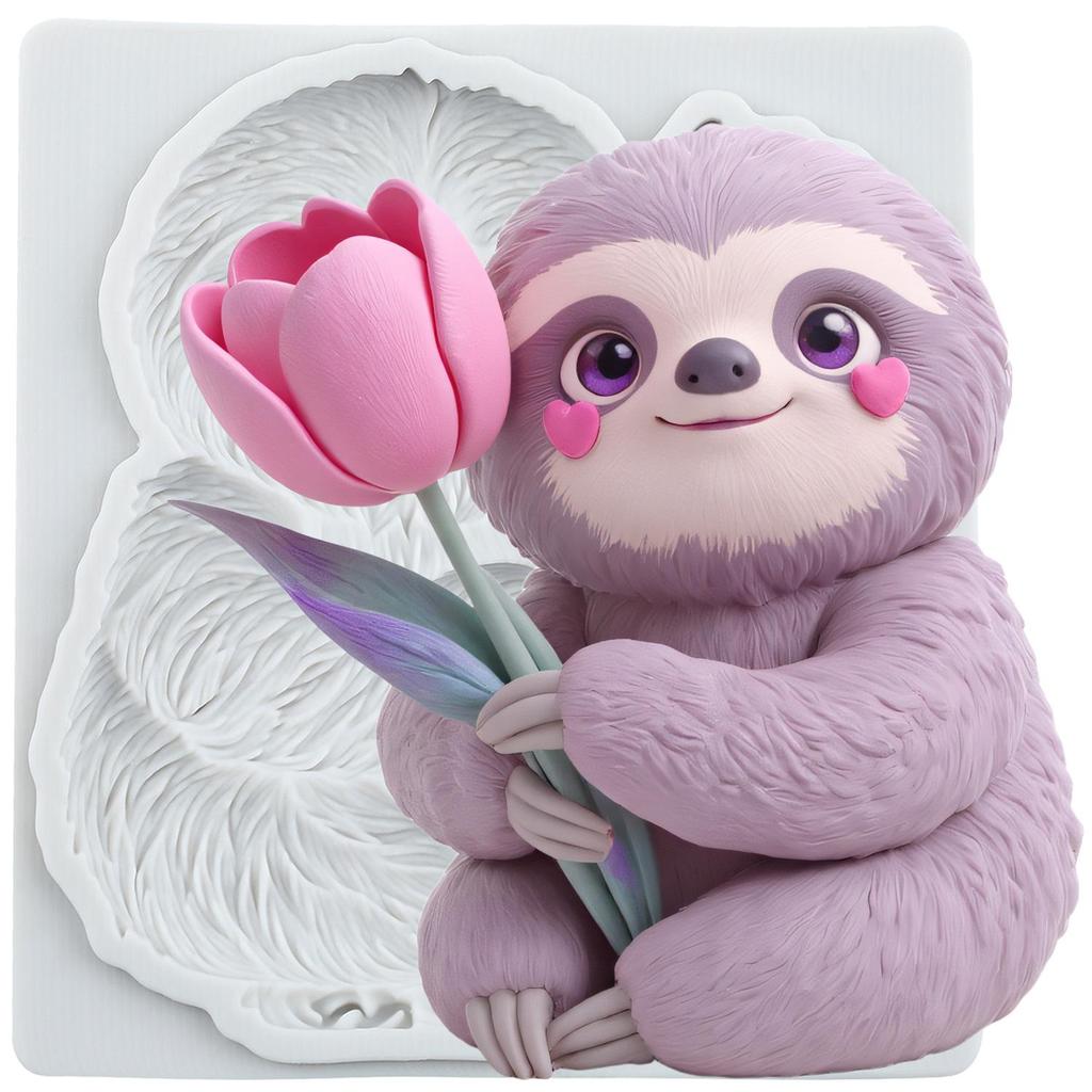 Sloth Silicone Mold Sloth Animal Fondant Molds Cake Decorating Tools Cupcake Topper Candy Sugar Craft Gum Paste Polymer Clay