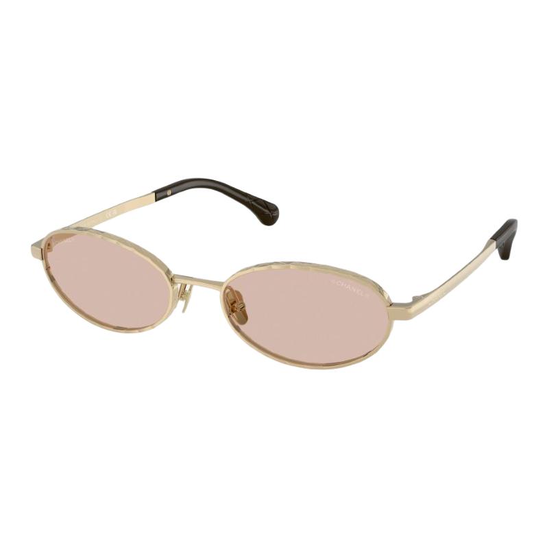 Chanel Custom Design Metal Oval Sunglasses Women sunglasses Light-Gold CH2227S-C310SW