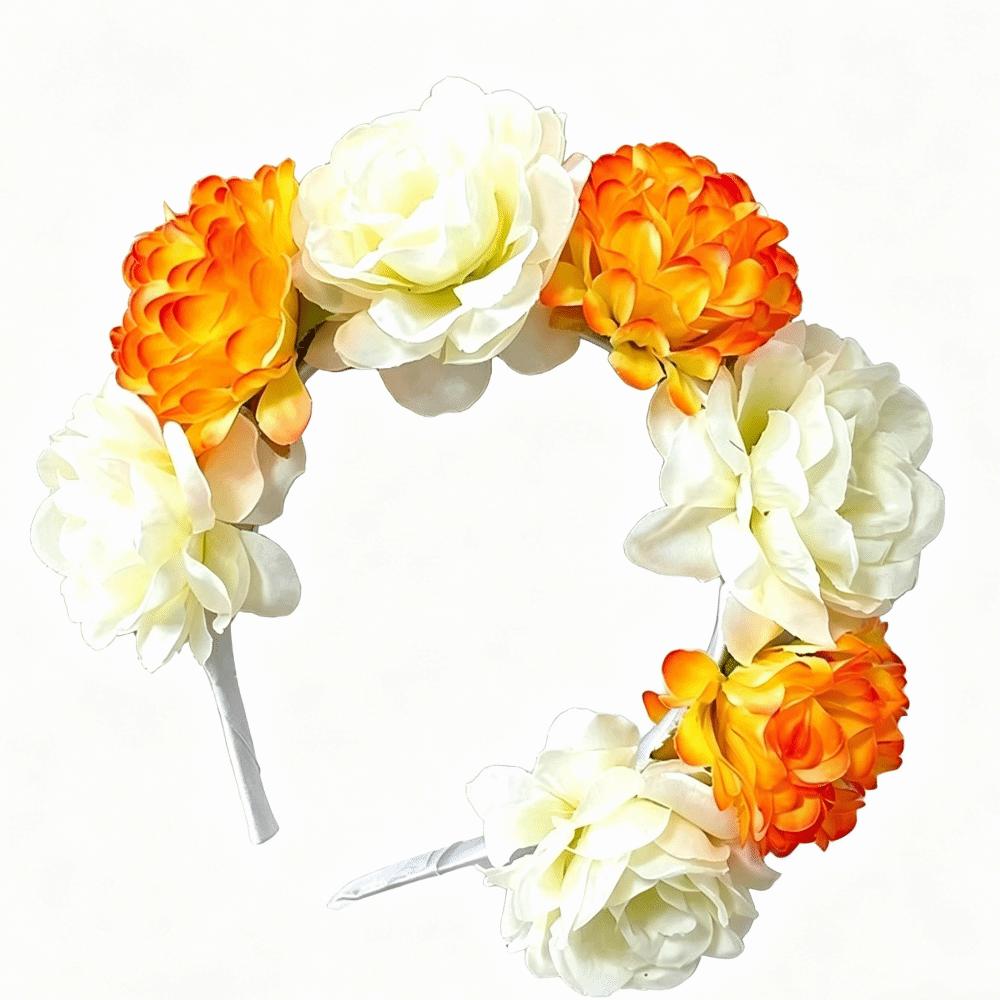 Vintage Artificial Flower Crown Romantic Bohemian Hair Accessories Colorful Floral Headband Women