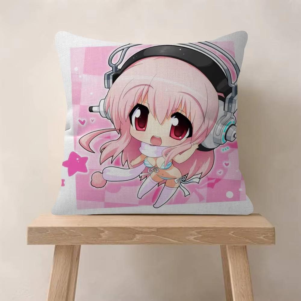 Beautiful Super Sonico Anime Cushion Cover Decor Pillowcase Home Sofa Pillow Cover