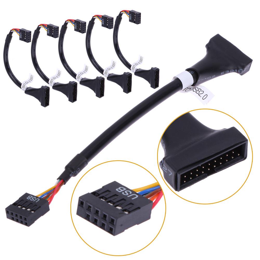 20-контактный разъем USB папа на 2.0 9-контактный разъем мама кабель-разветвитель адаптер конвертер для аксессуаров бытовой электроники