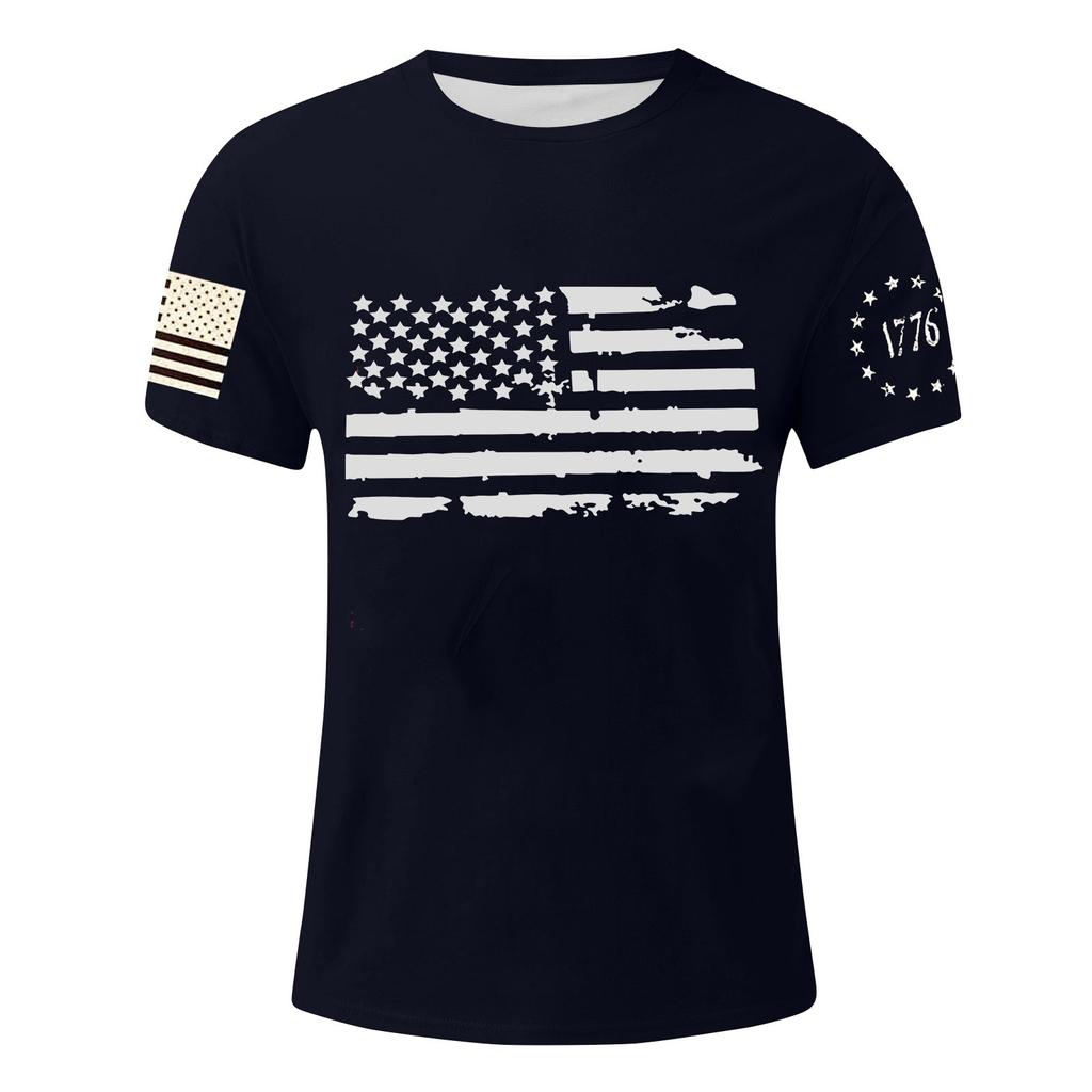 Men's Independence Day Printed T-Shirt Men's Loose Casual Short Sleeve Top