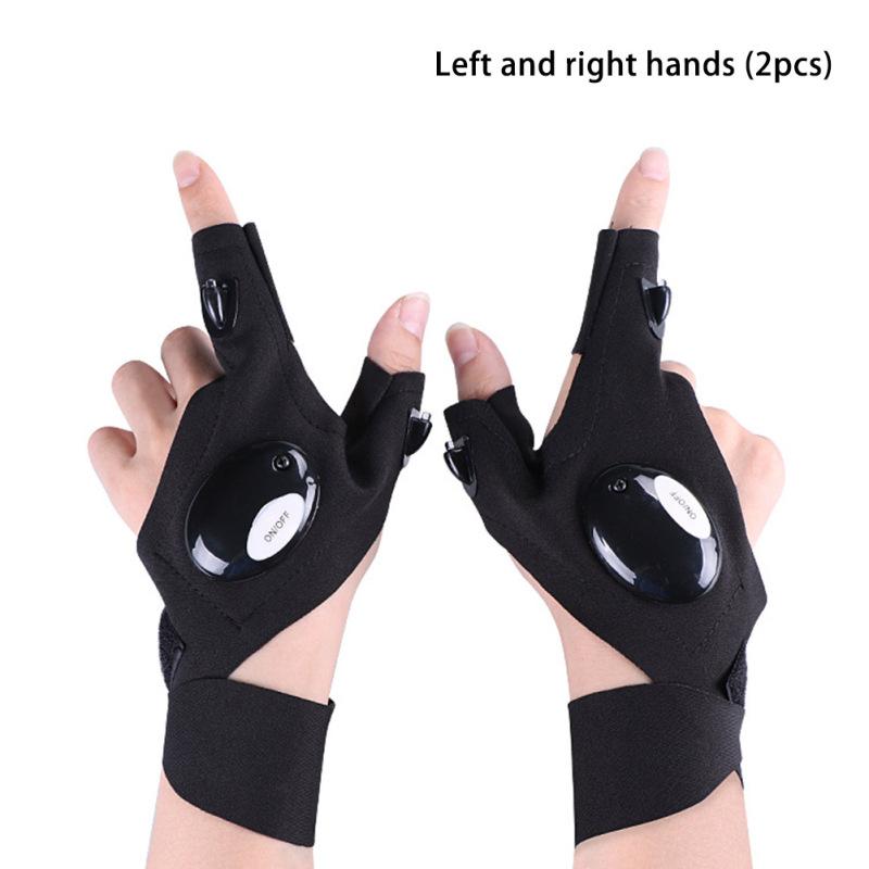 Наружные светодиодные спортивные перчатки без пальцев с подсветкой, светящиеся перчатки высокой яркости для рыбалки, езды на велосипеде