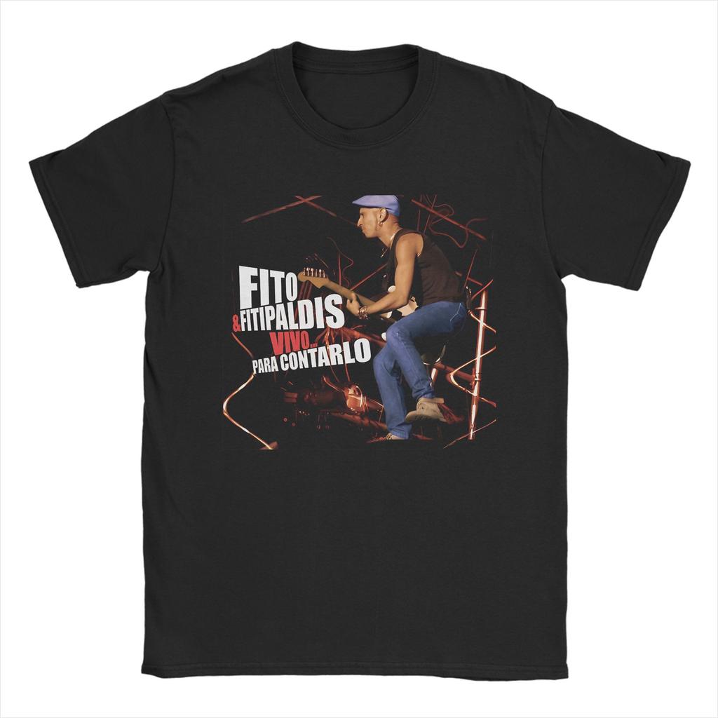 Unisex TShirt Fitos Fitipaldis Band Vintage Pure Cotton Tees Short Sleeve T Shirts Crewneck Clothes Plus Size