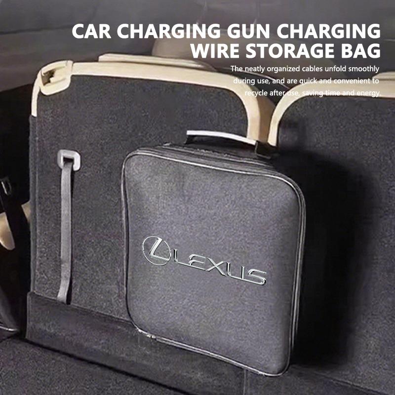 For Lexus Car Charging Cable Rechargeable Gun Storage Bag CT ES GS NX IS250 RX350 IS200 LX570 UX250h CT200h