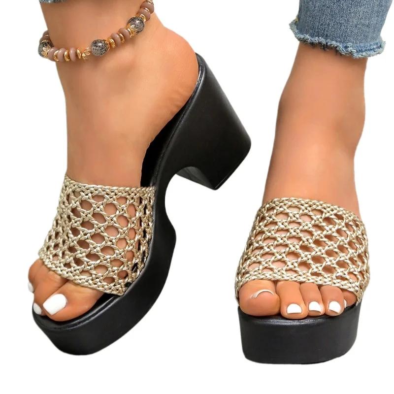 2025 Hot Sale Ladies Shoes Open Toe Women's Slippers Fashion Outdoor Plus Size Summer Casual Best Seller Comfortable High Heels