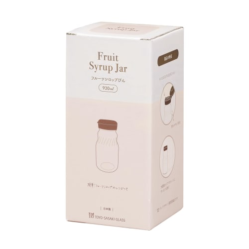 Toyo Sasaki Glass Fruit Syrup Bottle, Beige, 930ml, Made in Japan, Good Design Award Winning, Glass Storage Bottle, Plum Wine Bottle, Fruit Wine, Pick