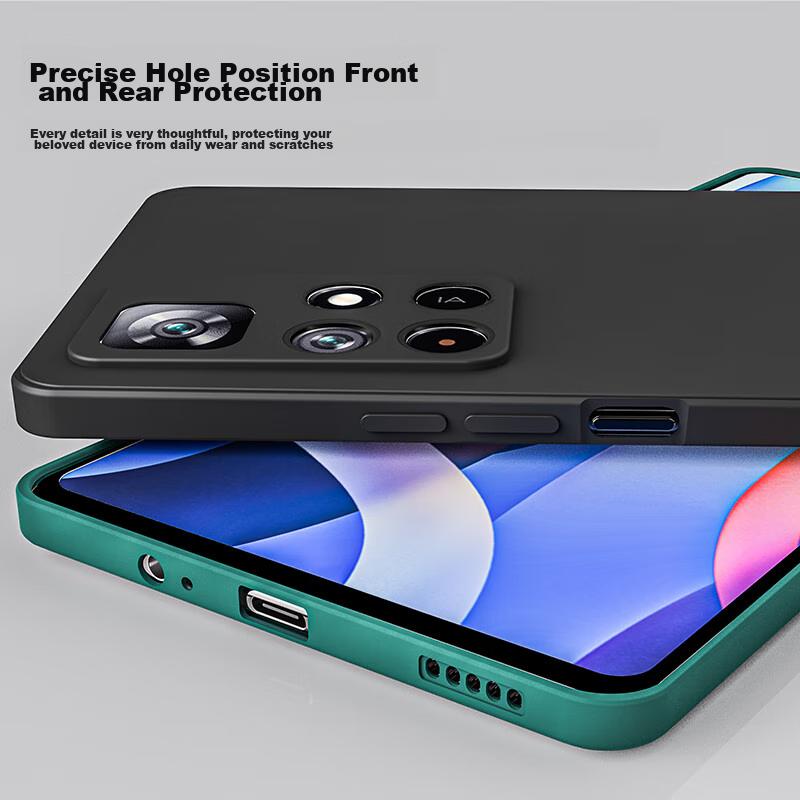 Redmi Note11Pro Phone Case, Xiaomi Redmi Note11Pro+ Full Lens Protection Frosted Anti-Drop Slim Silicone Soft Case - Dark Night Green