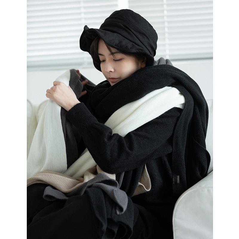 Johnature Soft Solid Color Scarve Men Women Couples Necks Shawls Winter Warm Casual Scarf