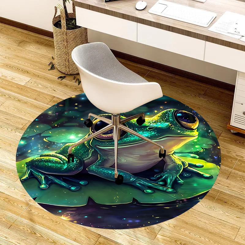 1PC Frog Non-Slip Floor Round carpet, Office, family, bedroom, Large Area Rug Indoor Rugs,  Durable PolyesterH0409