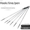 JOWOART 6pcs/set Miniature Hook Line Watercolor Gouache Two-color Nylon Hair Oil Paint Brush Acrylic Pen Silver Long Rod Art Supplies