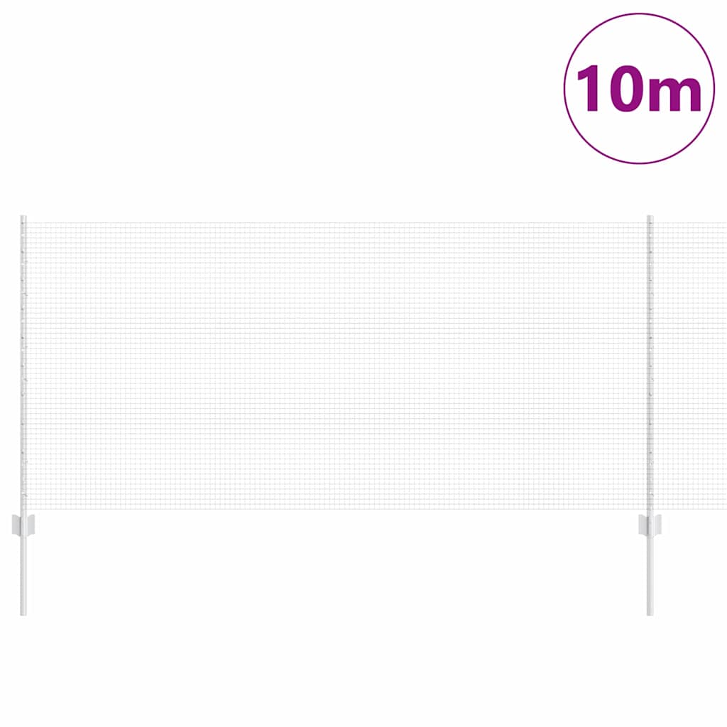 Welded Wire Fence with Posts 10 x 1 m (W x H)