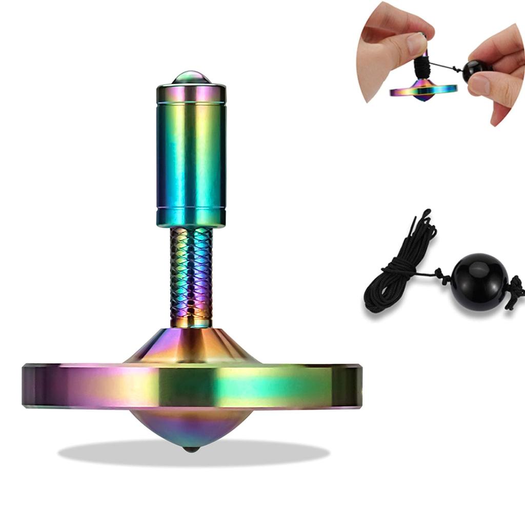 Металлический волчок Loqatidis с веретеном, высокопроизводительный настольный гироскоп из нержавеющей стали, устойчивый к гравитации, невероятное время вращения более 15