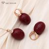 Stylish Egg Shape Oval Resin Colorful Beads Drop Earrings Jewelry Sets For Women Wedding Party Elegant Fashion Rose Gold Color Necklace