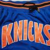 Шорты для баскетбола Knicks Retro с вышивкой и завязками, укороченные, тренировочные
