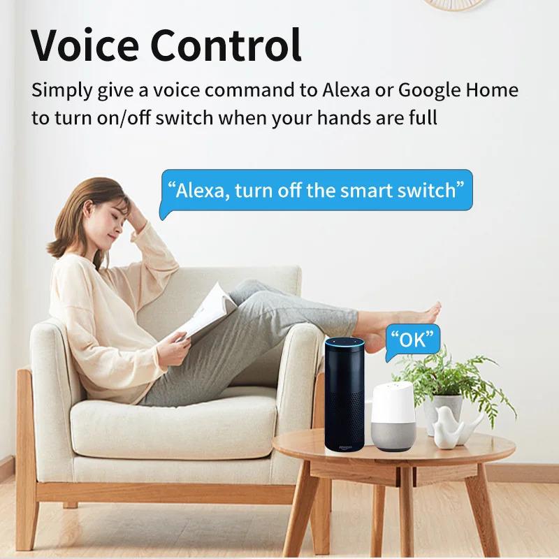 Умный WiFi автоматический выключатель Graffiti с голосовым управлением Alexa и DIY таймером для домашних светильников
