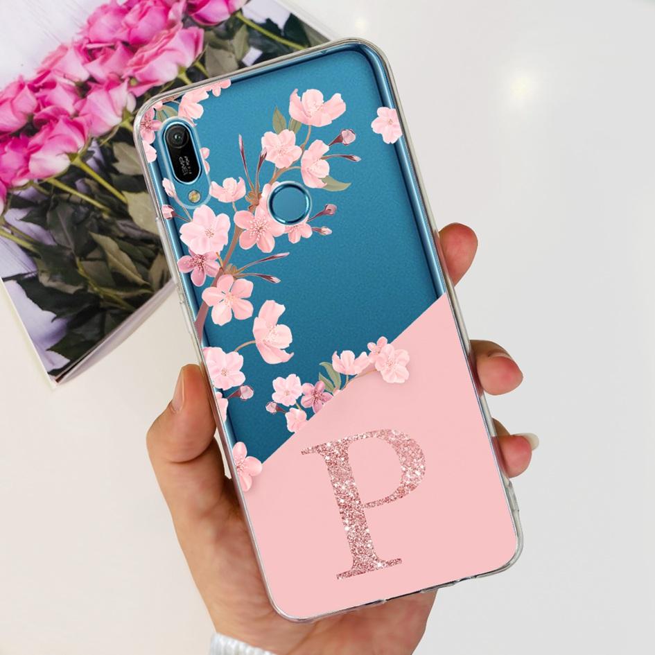 For Huawei Y6s Y6 2019 Case MRD-LX1 MRD-LX3 JAT-L29 JAT-L41 Phone Cover Lovely Letters Clear Bumper For Huawei Y6 Pro 2019 Funda