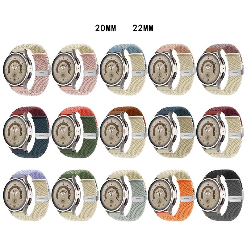 20mm/22mm Strap for Samsung Galaxy Watch 4 5 Pro Active 2 Gear S3 Braided Solo Loop Bracelet Correa Huawei Watch GT 2 3 Band