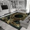 Роскошный ковер для украшения гостиной в черном и золотом цвете, современный ковер для лаунжа, мягкие ковры большой площади, моющиеся коврики для пола для столовой, прихожей