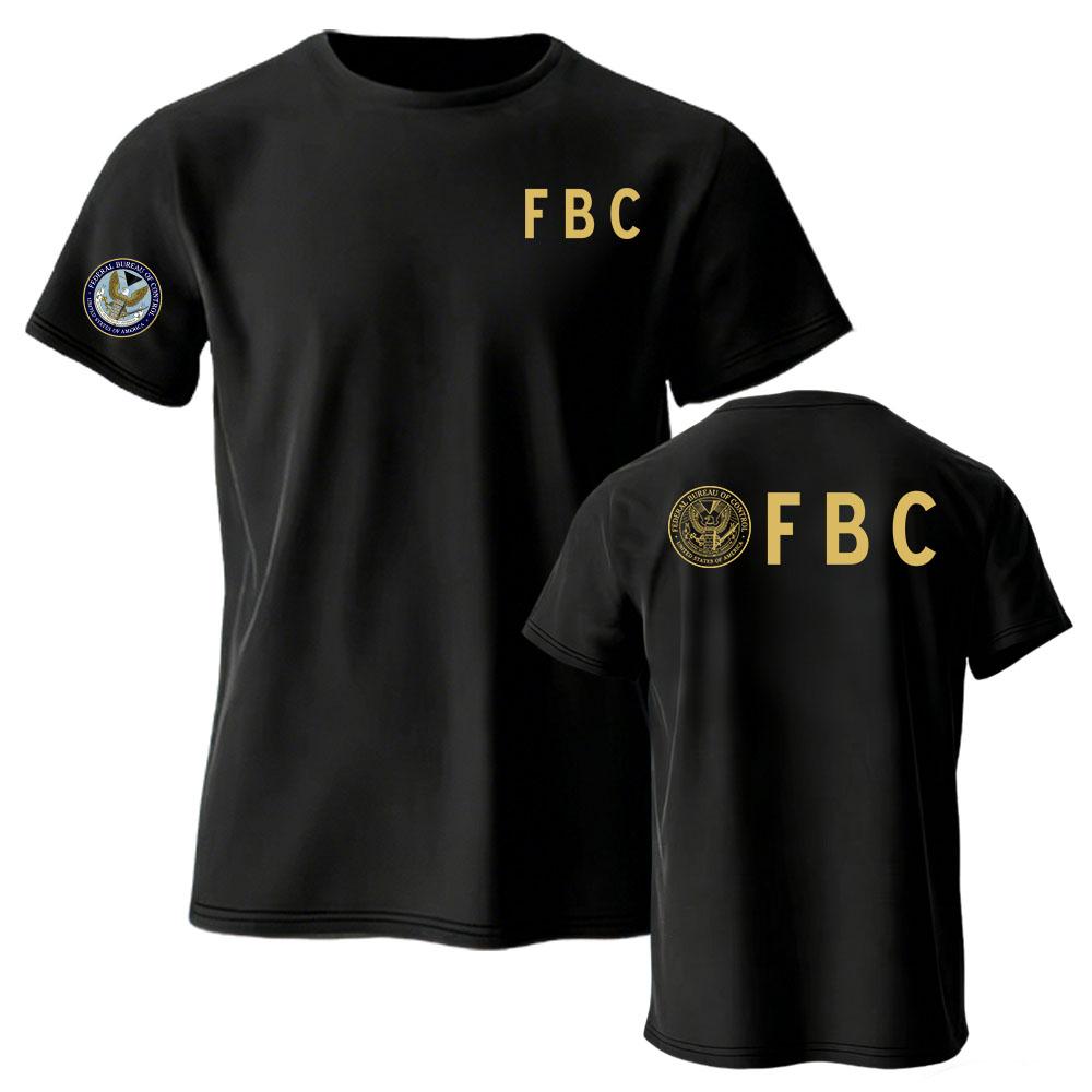 Унисекс Уличная одежда FBC Федеральное Бюро Контроля Футболка с коротким рукавом Свободная с круглым вырезом Модная Летняя Повседневная Мужская Футболка Мерч
