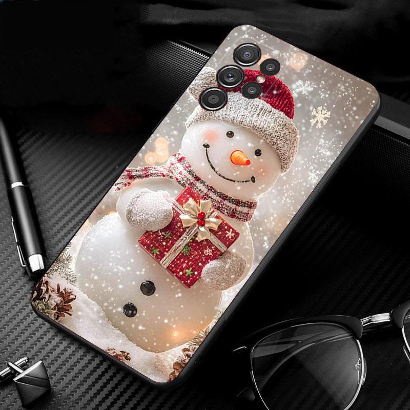 Phone Case For Samsung Galaxy S25 S24 S23 S22 S21 Ultra S24 S23 S22 S21 S25 Plus S24 S25 FE Cute Snowman Christmas