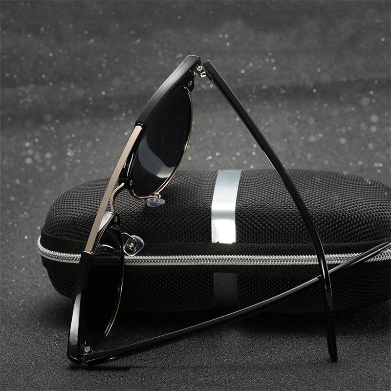 Classic Design Round Frame Men Women Black Polarized Sunglasses Outdoor Anti Glare UV400 Protection Sun Glasses