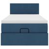 Ottoman Bed with Mattress & LEDs Blue 90x190 cm Fabric