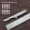Stainless steel Scalpel Fast Open Medical Folding Mini Knife EDC Outdoor Unpacking Pocket Knife With 10pcs Replaceable Blades