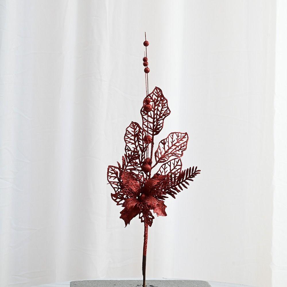Glitter Artificial Branches Fake Christmas Tree Ornaments Simulated Berry Branch  New Year