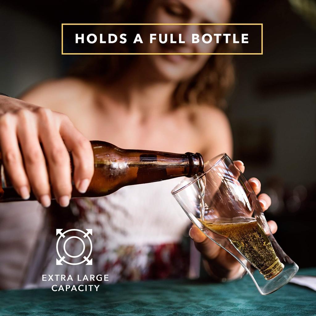 2/4 шт. перевернутый дизайн пивной бокал, 11,8 унций прозрачный двойной стенки изолированный кружка для паба, вмещает одну полную бутылку пива, пикник в помещении