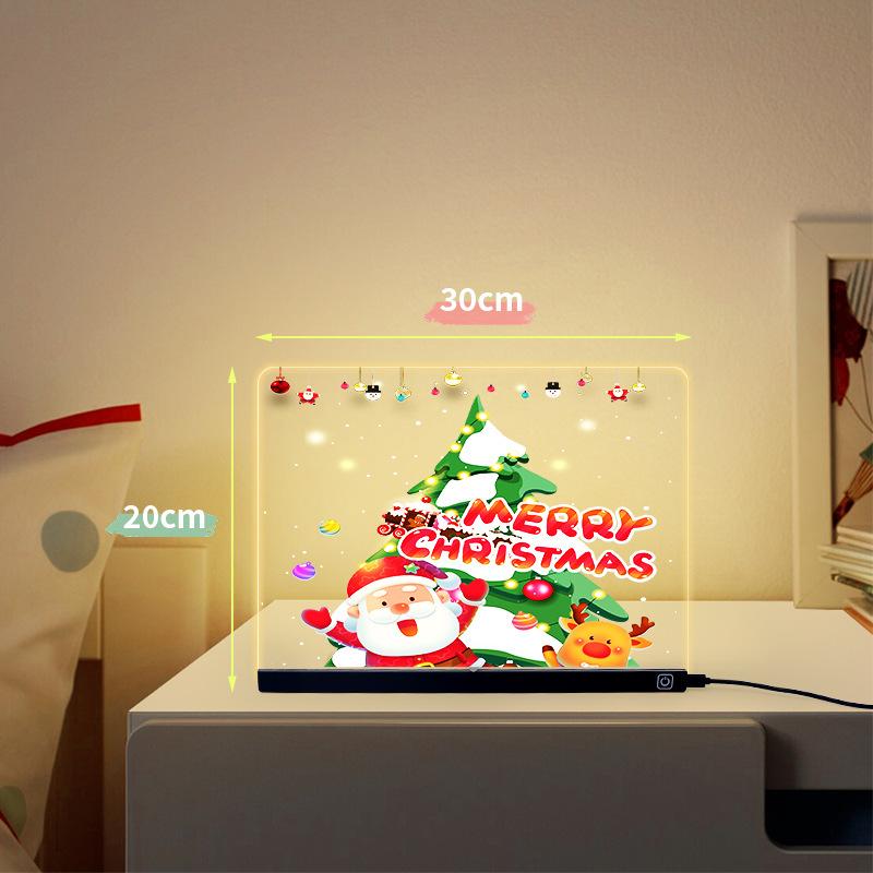 1 шт. Прозрачная акриловая доска для заметок с подсветкой, стираемая светящаяся рекламная доска для рисования от руки, ночник