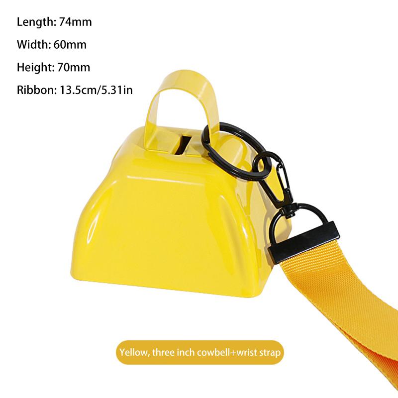 Loud Iron Cowbell with Wrist Rope for Effective Noise in Outdoor Races and Events