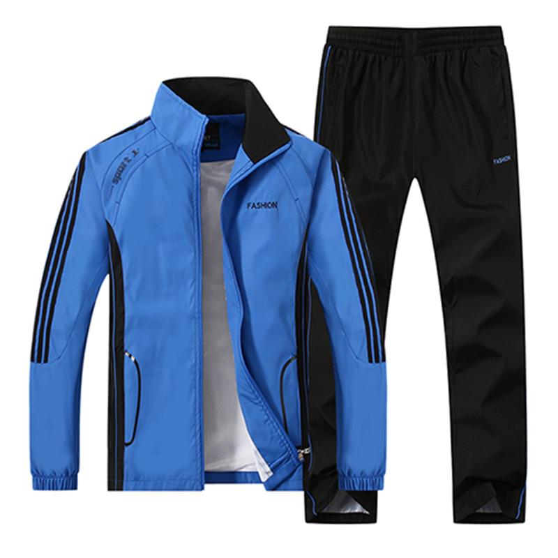 Men 'S Set Spring Autumn Men Sportswear Two Piece Set Sporting Suit Jacket +Pant Sweatsuit