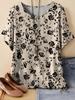 Vintage Women's Elegant Floral T-Shirt Short Sleeve Round Neck Top Y2k Harajuku T-Shirts Comfortable Tees Casual Female Clothing