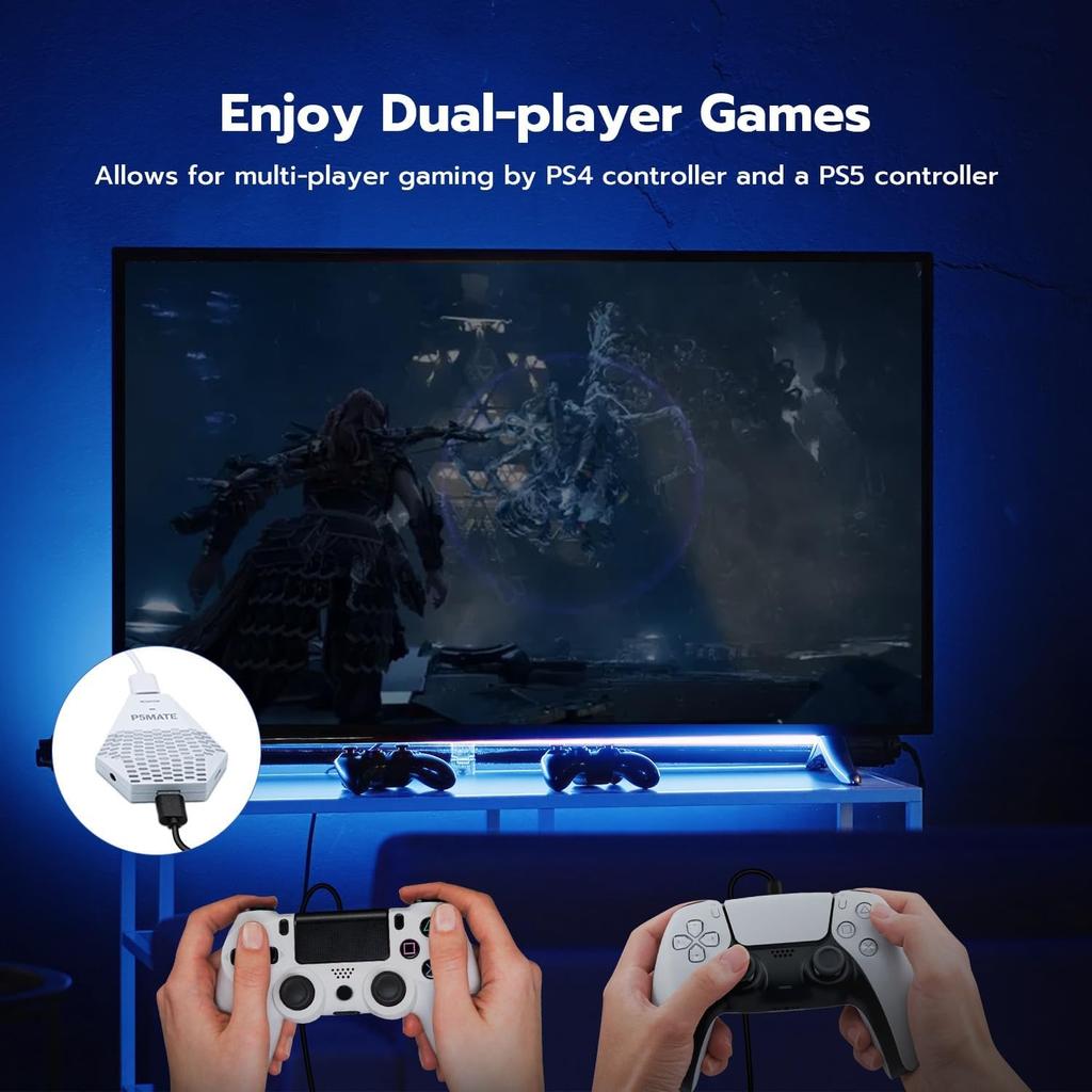P5 Mate USB Adapter for PS5/PS5 Slim Gaming Converter Accessories Multiplayer Games,Low Latency,Support Multiple Controllers/Peripherals/Headsets/etc.