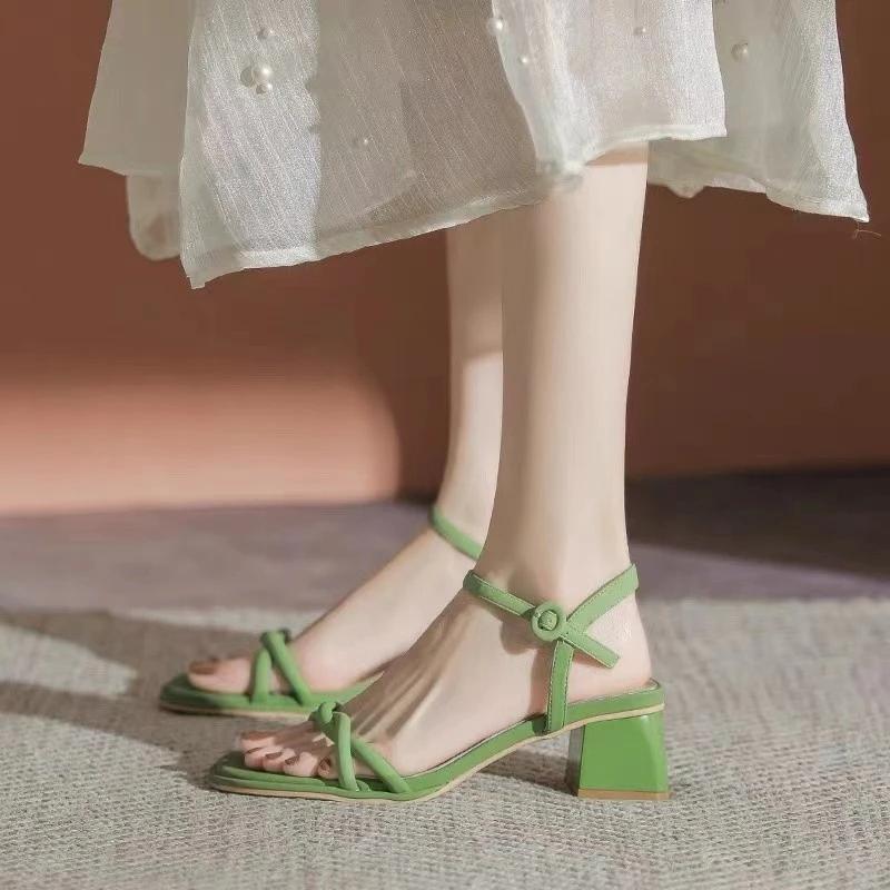 2024 Женские босоножки на высоком каблуке, массивные туфли для вечеринок, 2024, летние тапочки 2024 года, шлепанцы, туфли-лодочки, женские шлепанцы с открытой пяткой