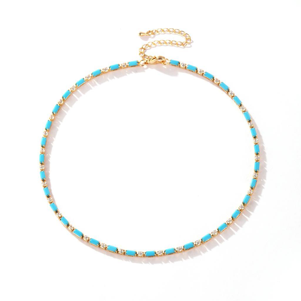 2mm Cubic Zirconia Chain Necklace Dainty Thin Tennis Choker Necklaces Jewelry for Women Donna Collane Hot 2