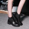 Short Women's Autumn and Winter New British Style Thick Heel Round Head Martin Fashion Casual Single